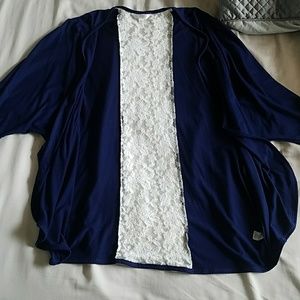 Navy Kimono with Lace accent | Charming Charlie